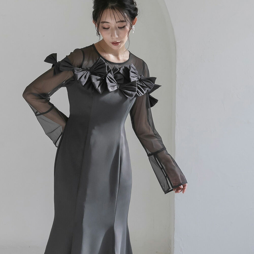 300200 ドレッシーリボンマーメイドドレス