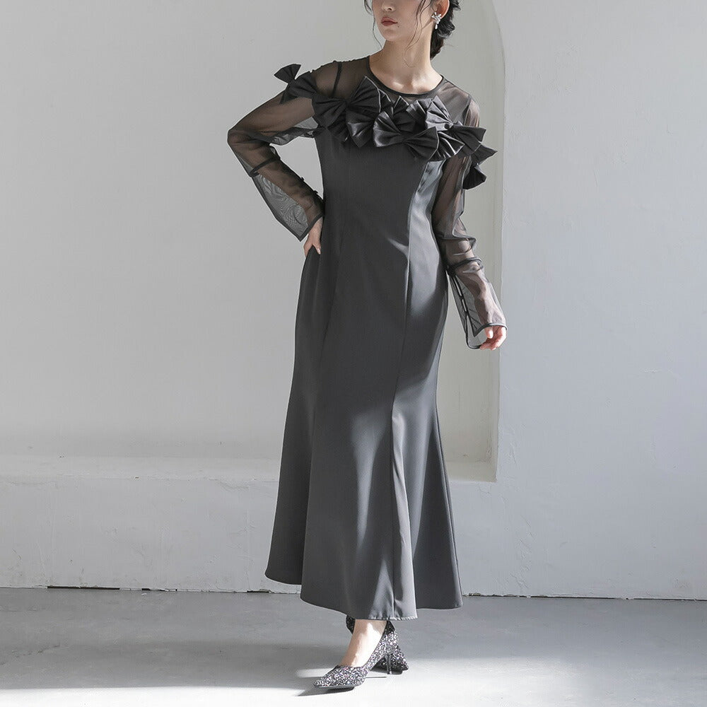 300200 ドレッシーリボンマーメイドドレス