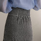 330028 ハイウエストギンガムチェックスカート