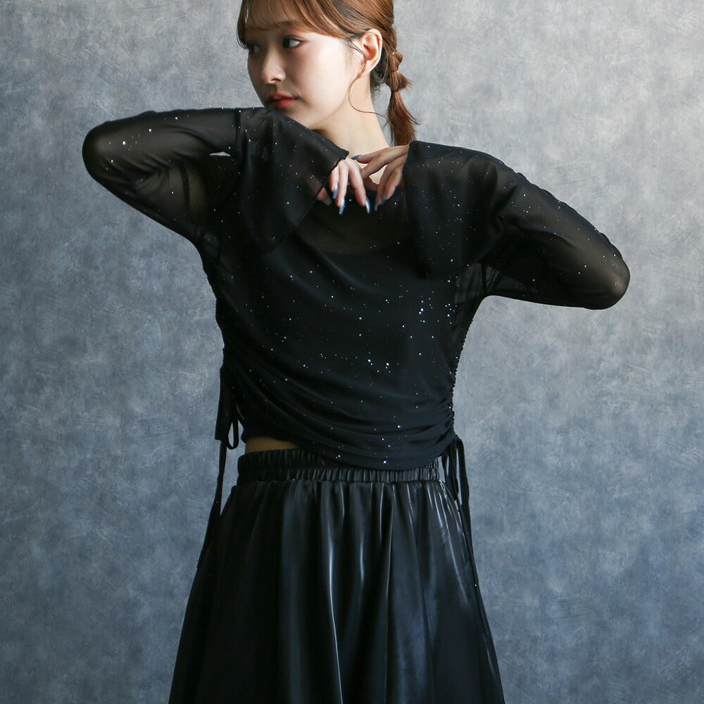 anyday シアーラメトップス ラメ トップス レディース シアートップス