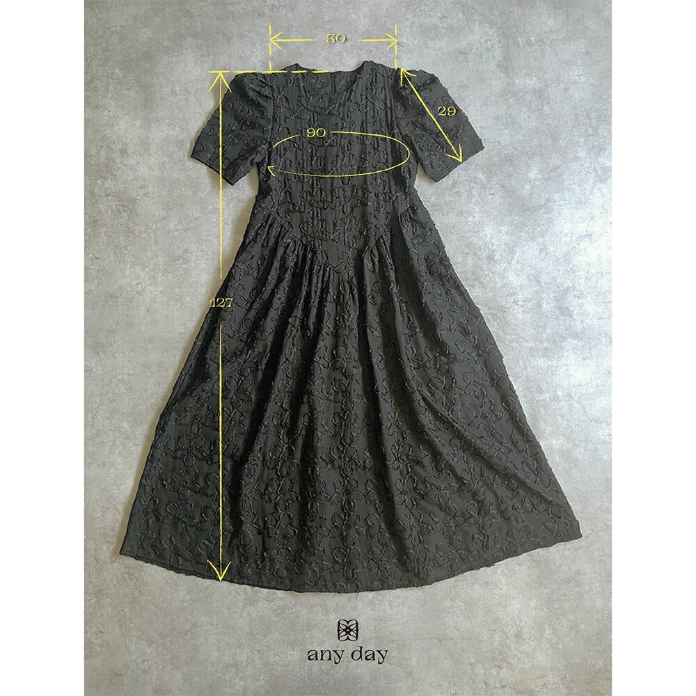 330050 フリンジ刺繍デイリーワンピース