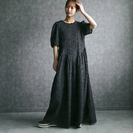 フリンジ刺繍デイリーワンピース