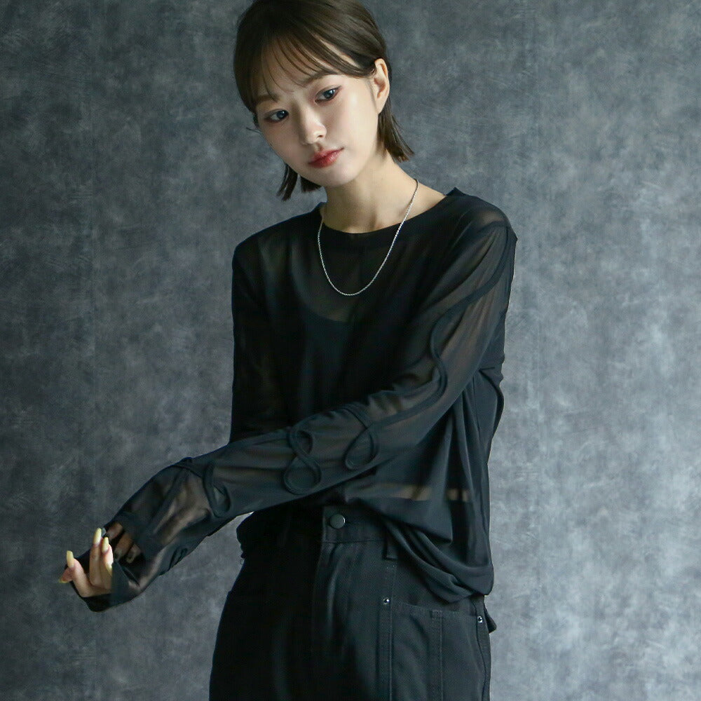 330055 コード刺繍シアーロンT