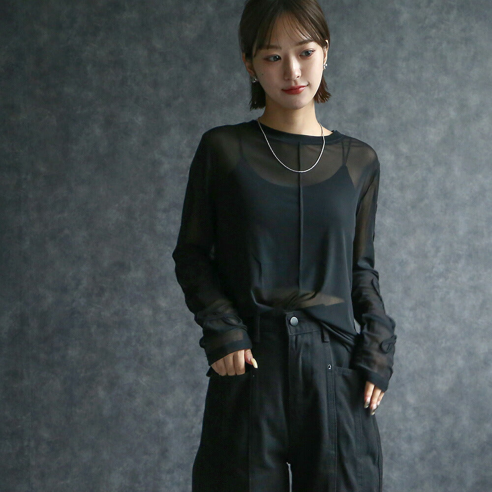 330055 コード刺繍シアーロンT