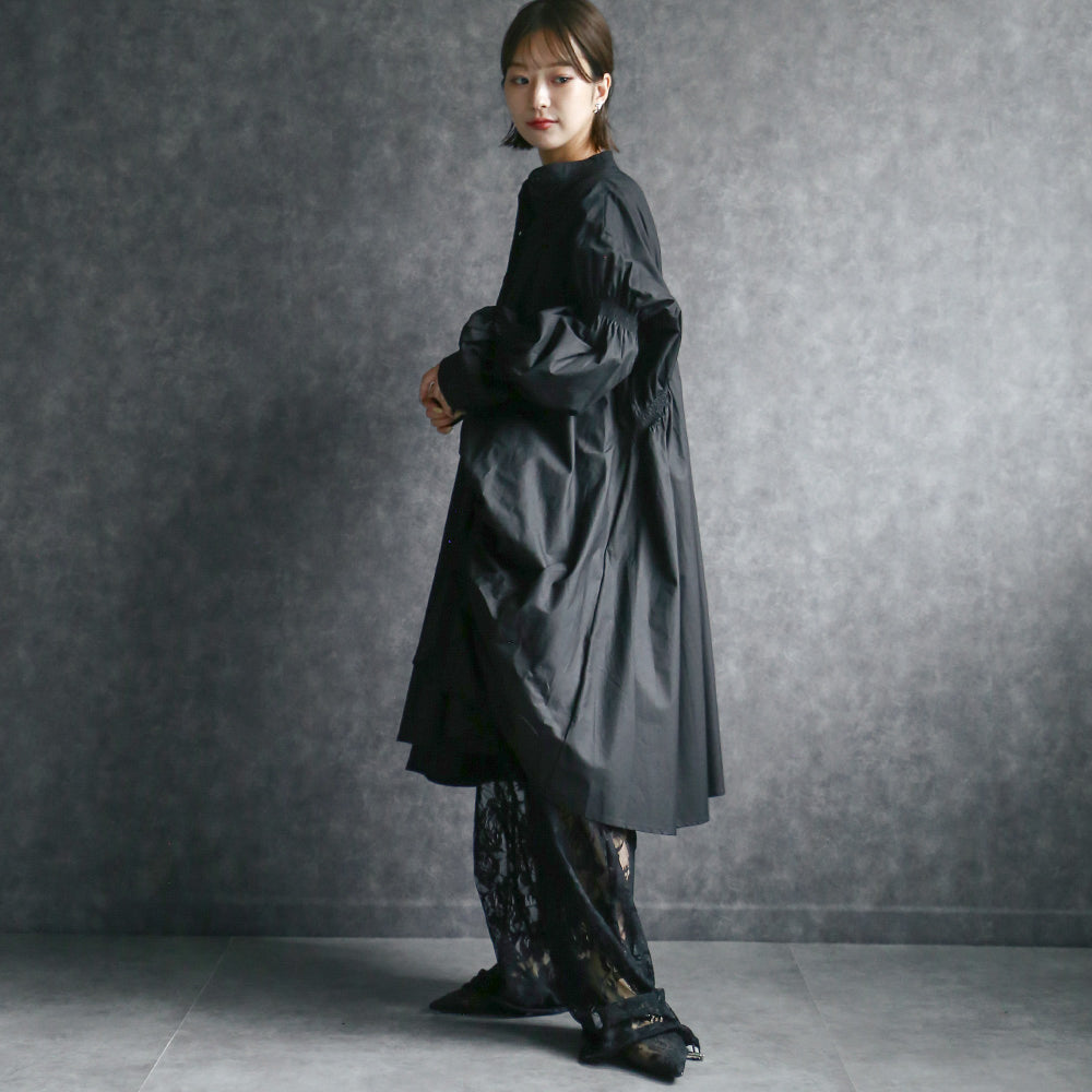 シャーリングシャツワンピース