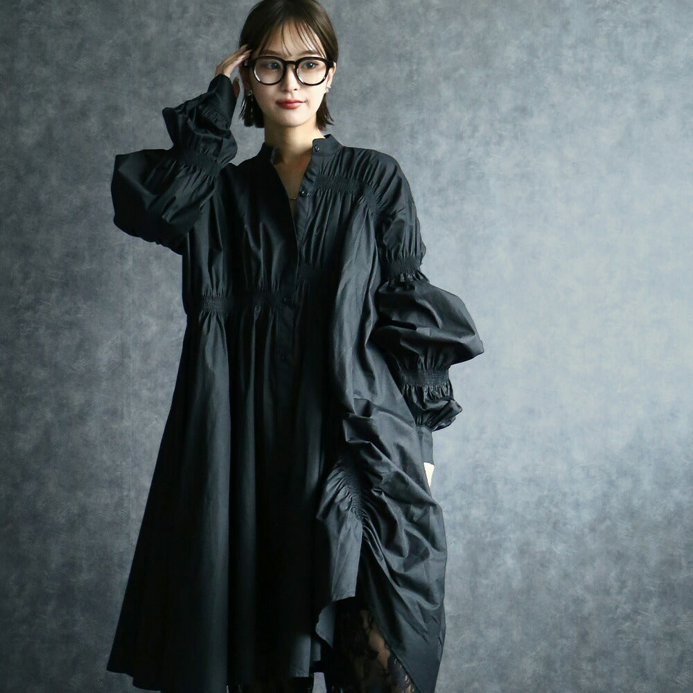 330060 シャーリングシャツワンピース