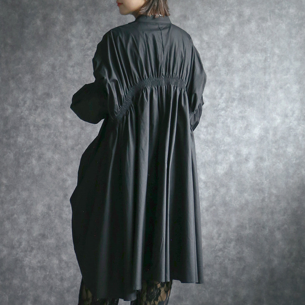 シャーリングシャツワンピース