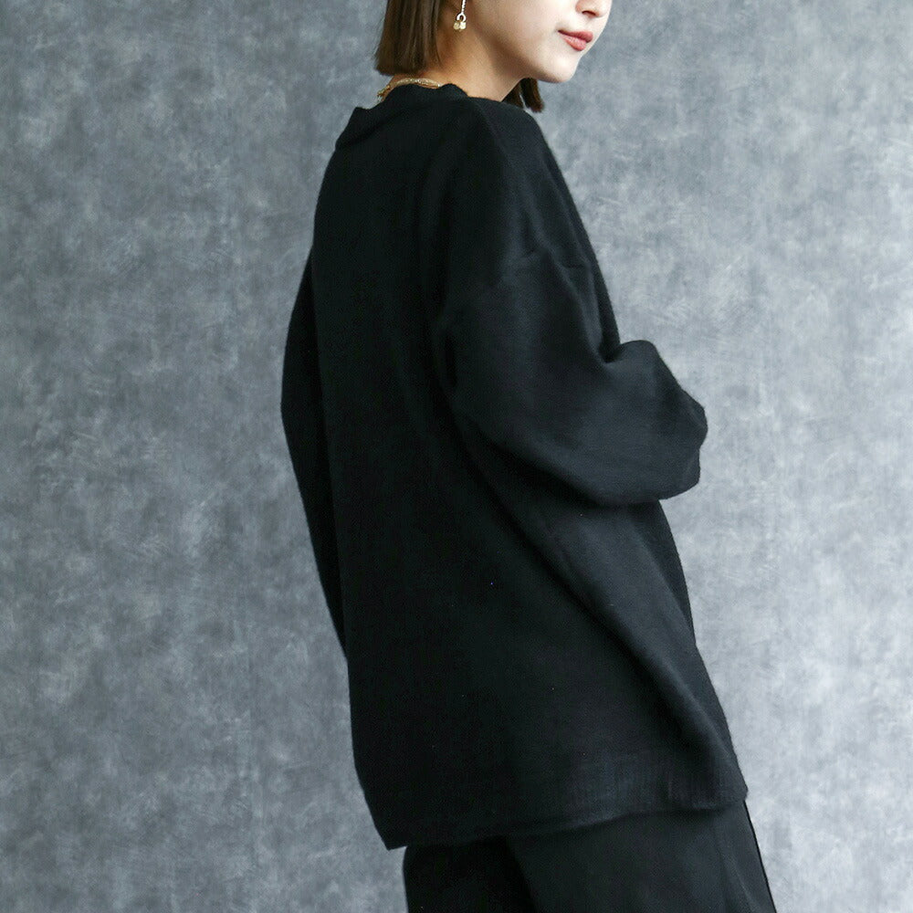 330082 ボタンデザインニットカーディガン