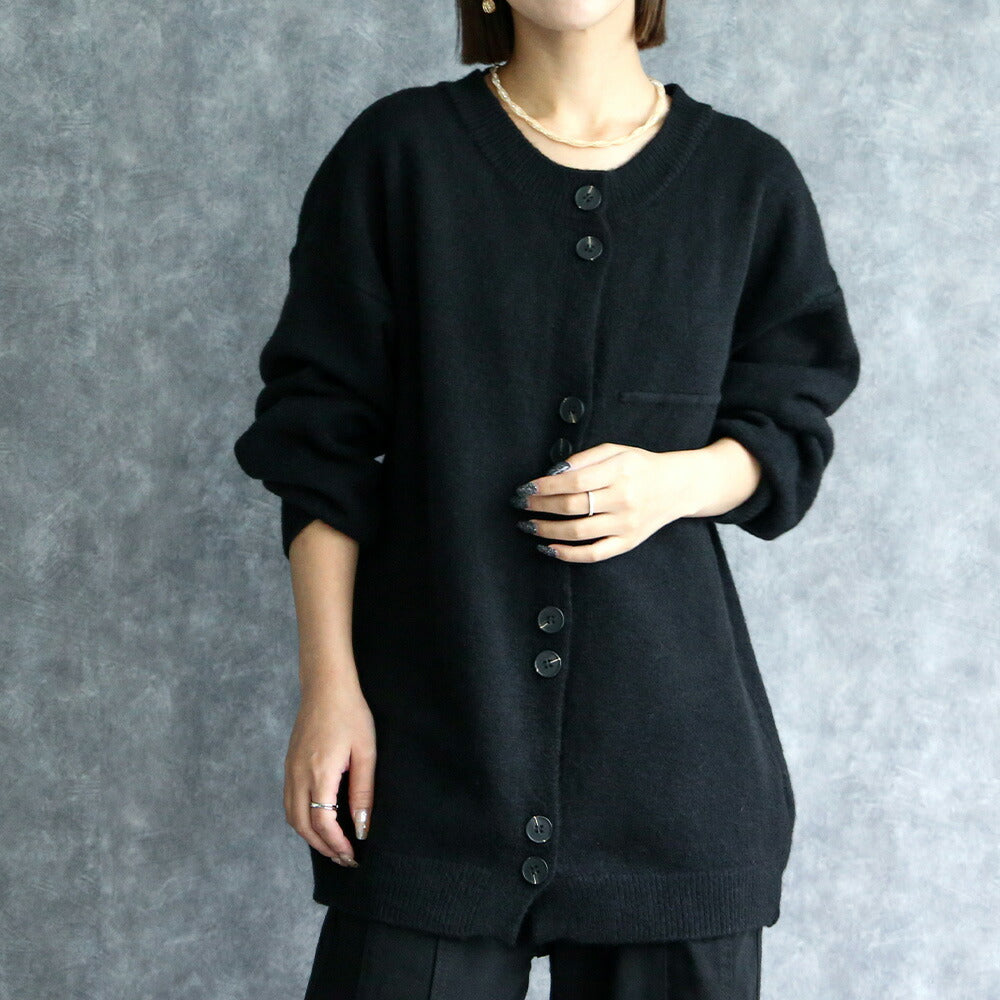 330082 ボタンデザインニットカーディガン