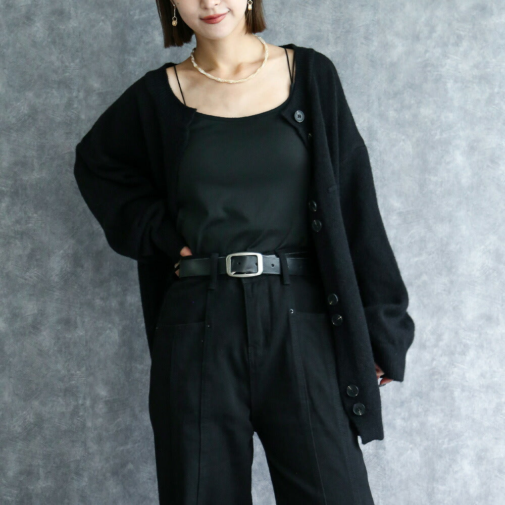 330082 ボタンデザインニットカーディガン