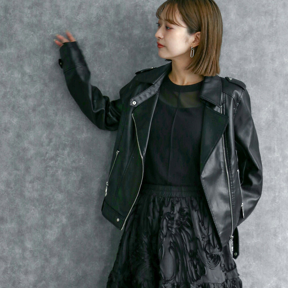 330084 ダブルライダースジャケット