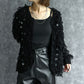 ループヤーン＆スパンコールショートカーディガン