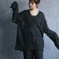 330091 シアーダメージニットプルオーバー