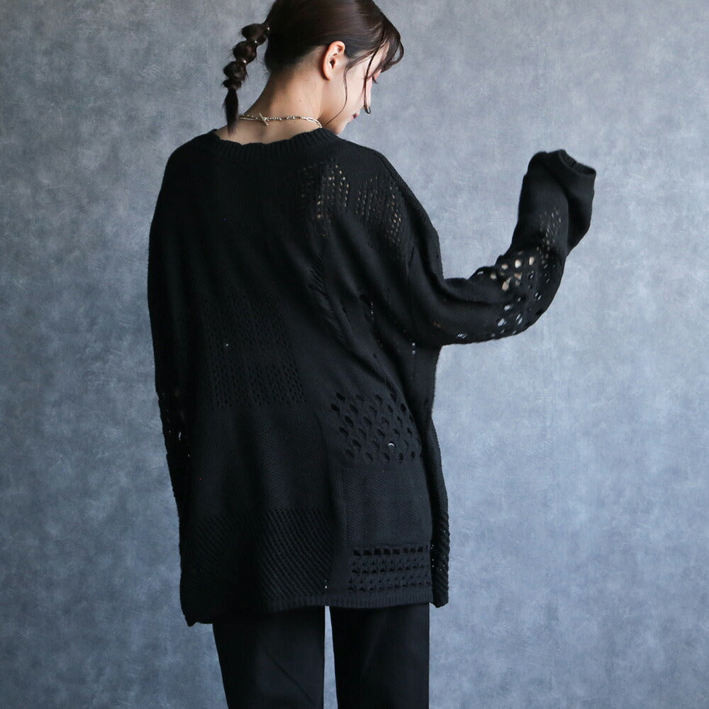 330091 シアーダメージニットプルオーバー