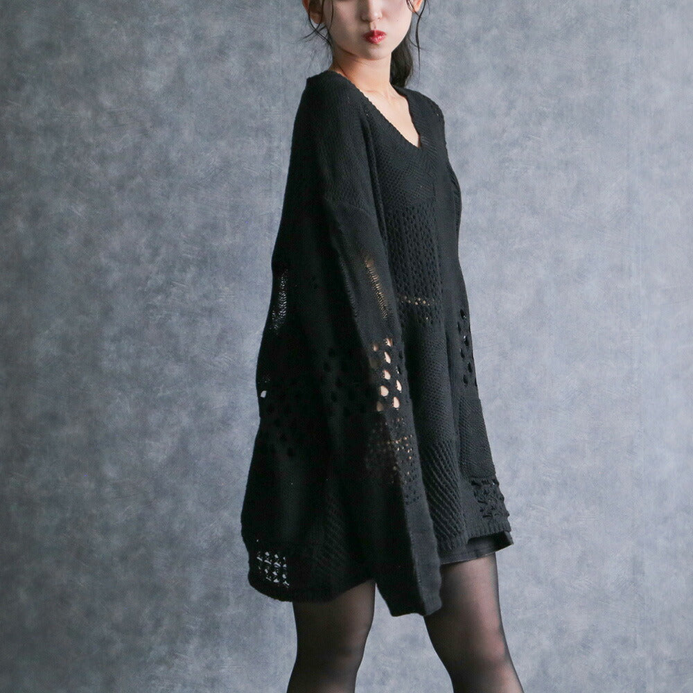 330091 シアーダメージニットプルオーバー