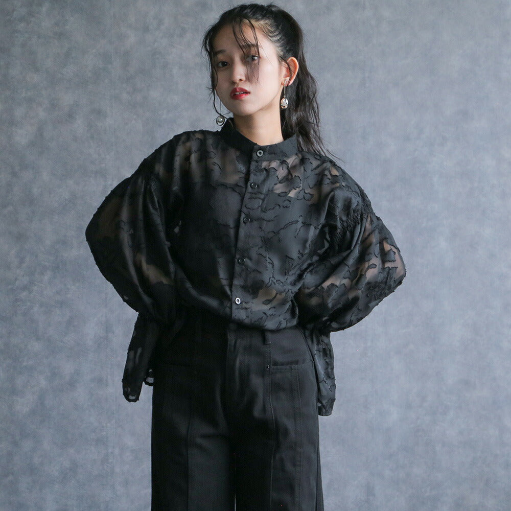 330092 フラワージャガードブラウス