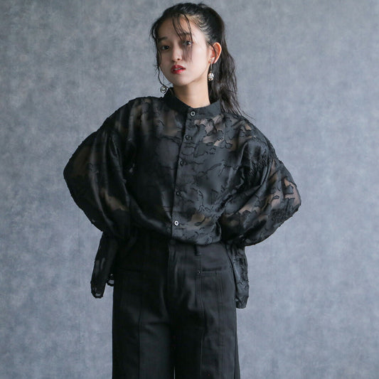 330092 フラワージャガードブラウス