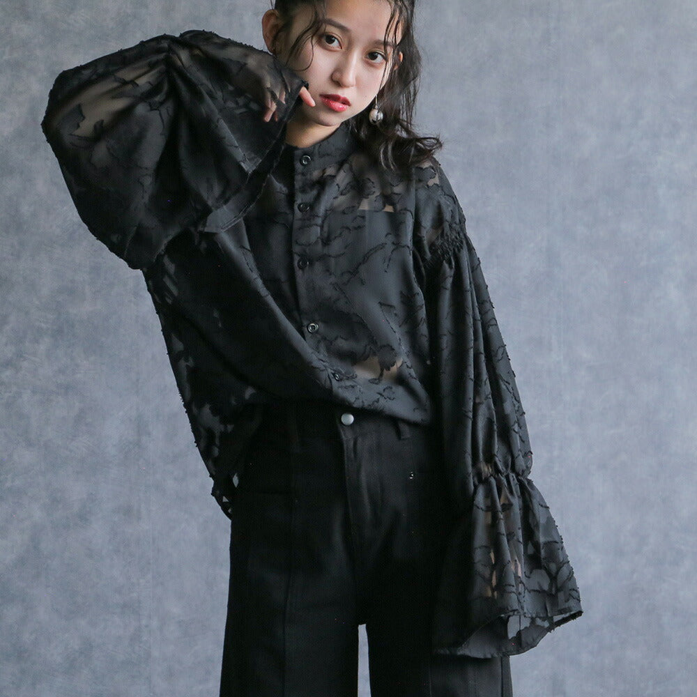 330092 フラワージャガードブラウス