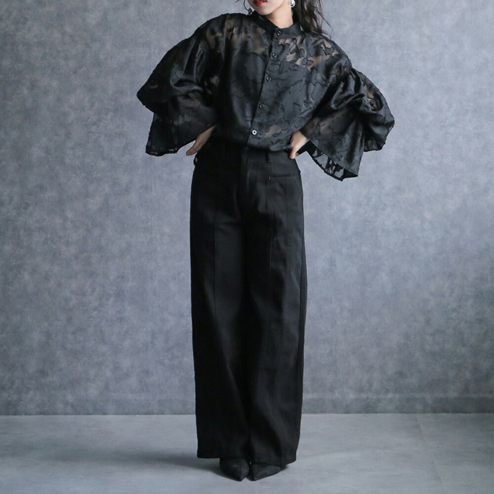 330092 フラワージャガードブラウス