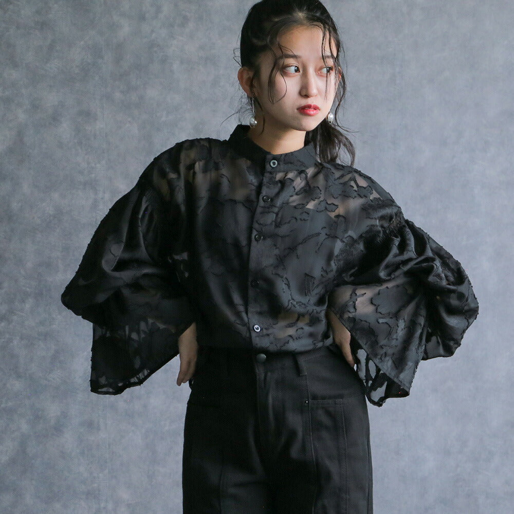 330092 フラワージャガードブラウス