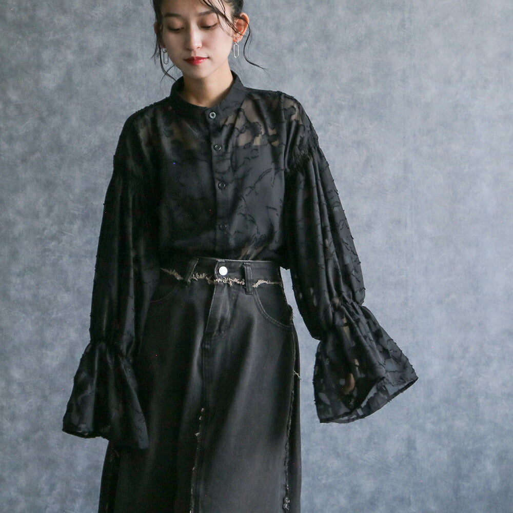 330092 フラワージャガードブラウス