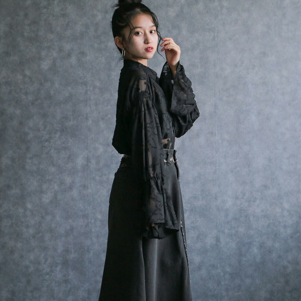 330092 フラワージャガードブラウス