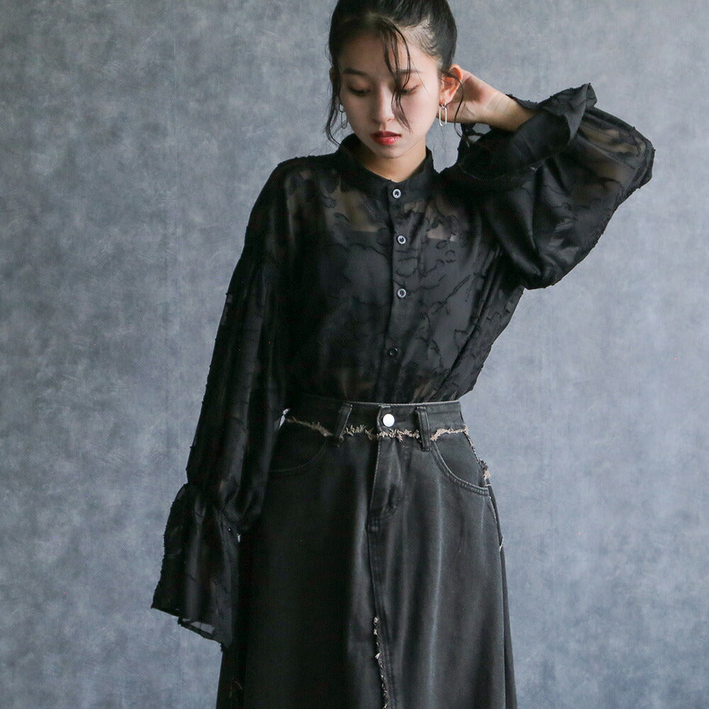 330092 フラワージャガードブラウス