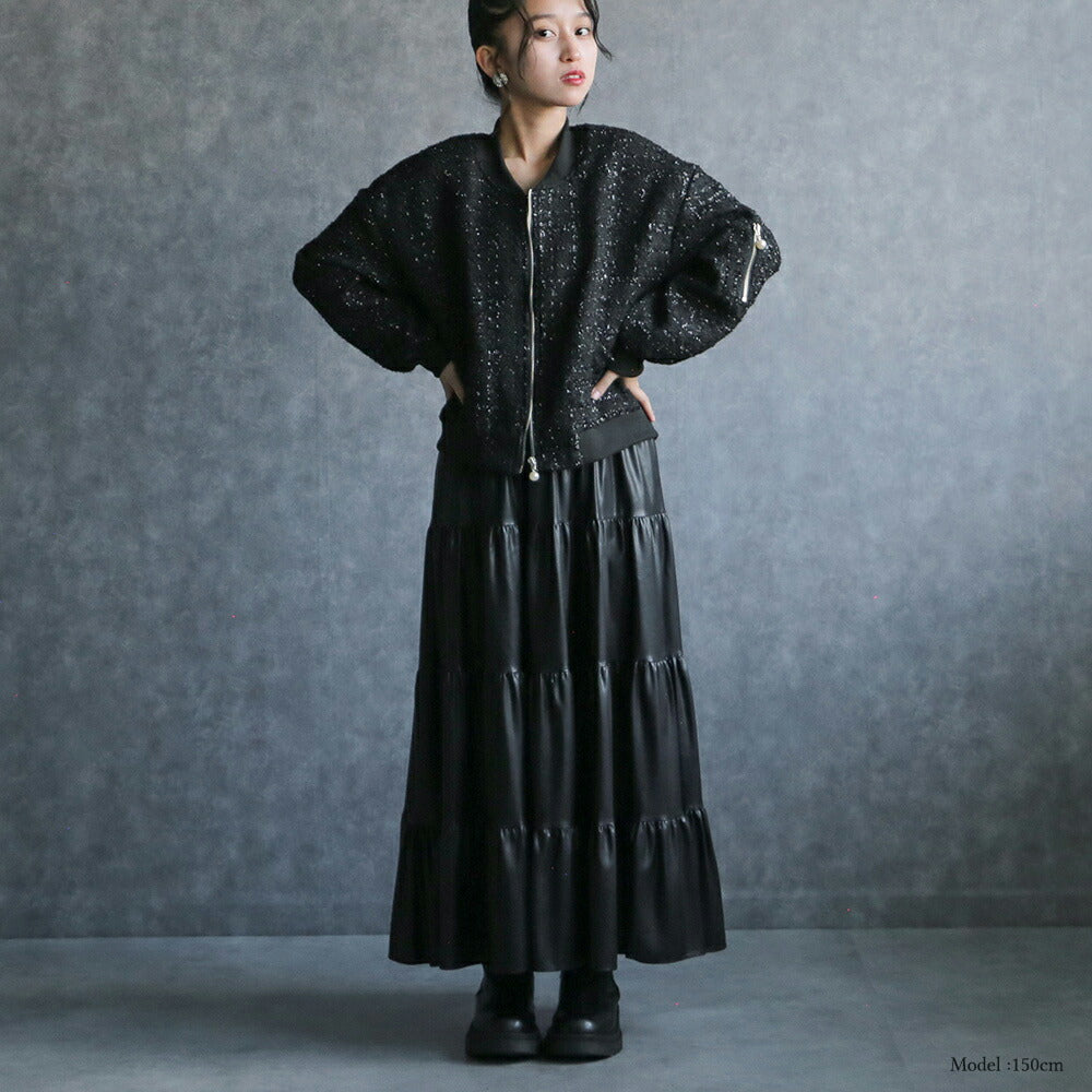 330093 ラメツイードブルゾン