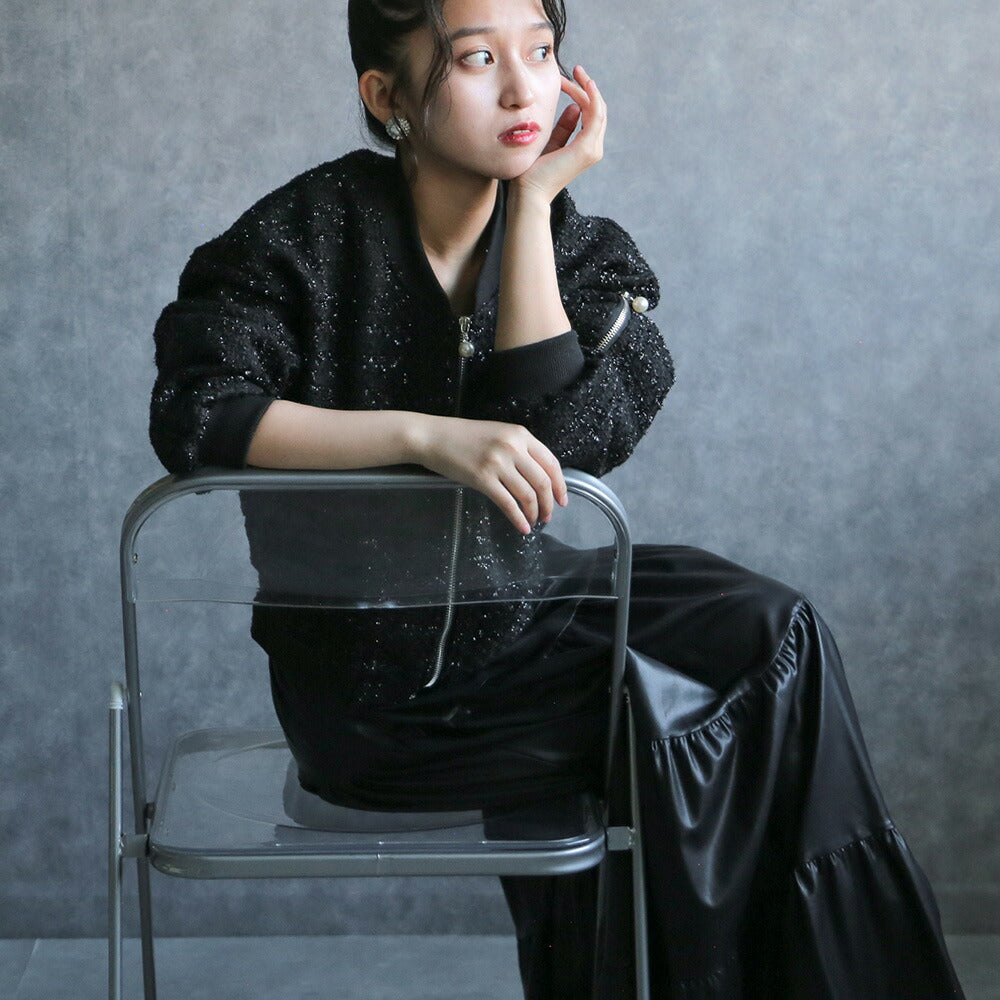 330093 ラメツイードブルゾン