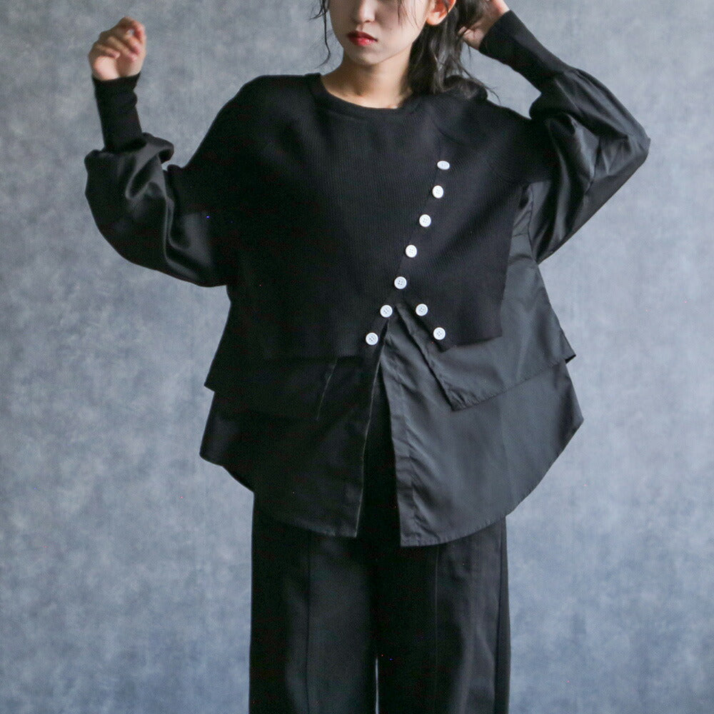 330095 シャツドッキングニットプルオーバー