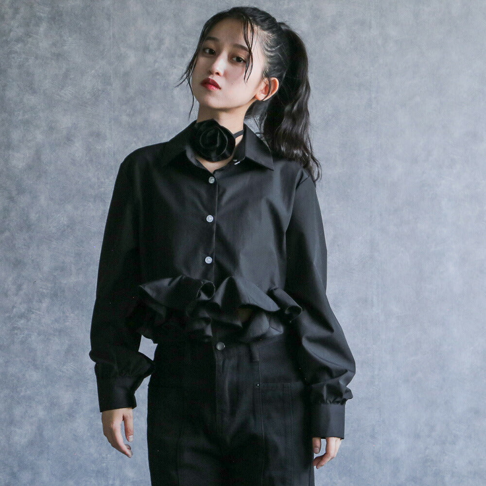 330097 ローズフリルシャツ