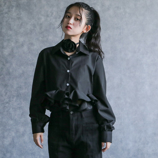 330097 ローズフリルシャツ