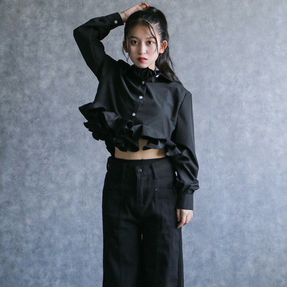 330097 ローズフリルシャツ