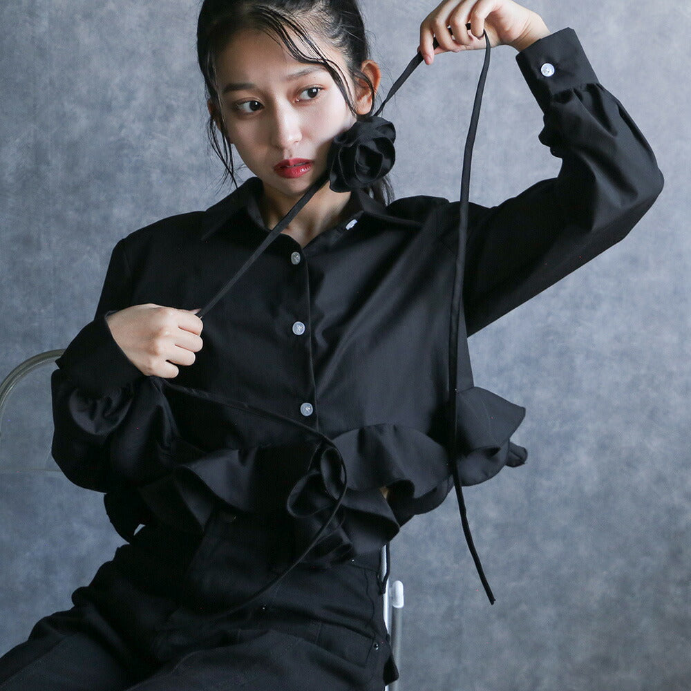 330097 ローズフリルシャツ