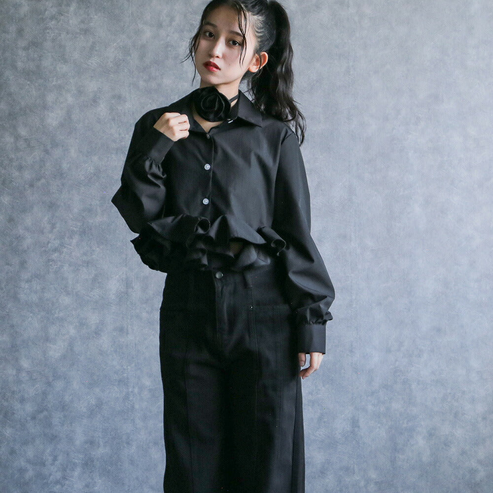 330097 ローズフリルシャツ