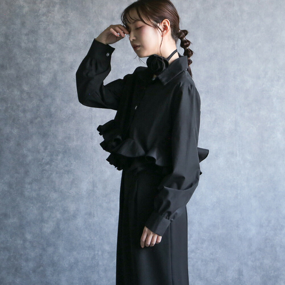 330097 ローズフリルシャツ