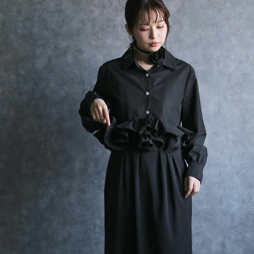 330097 ローズフリルシャツ