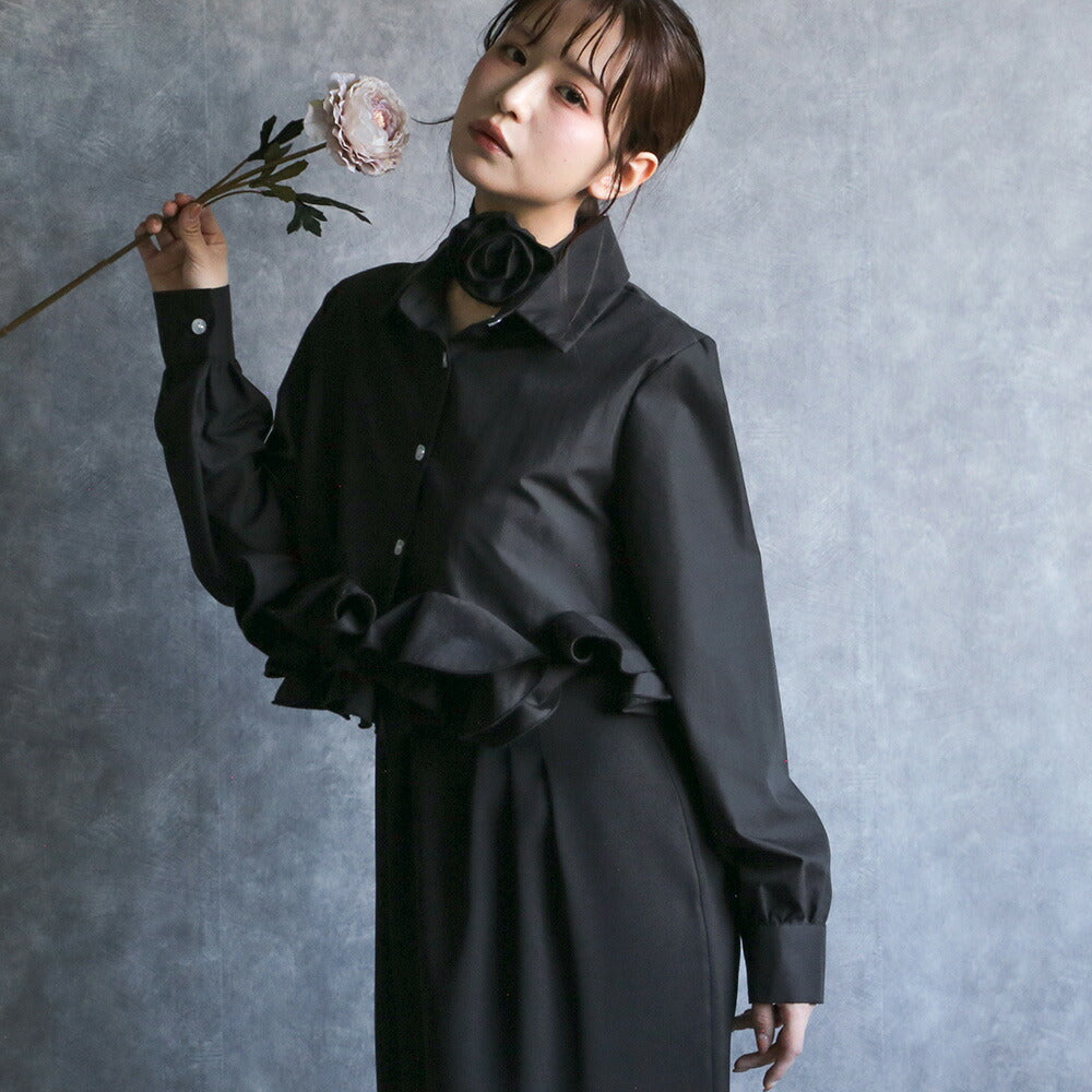 330097 ローズフリルシャツ