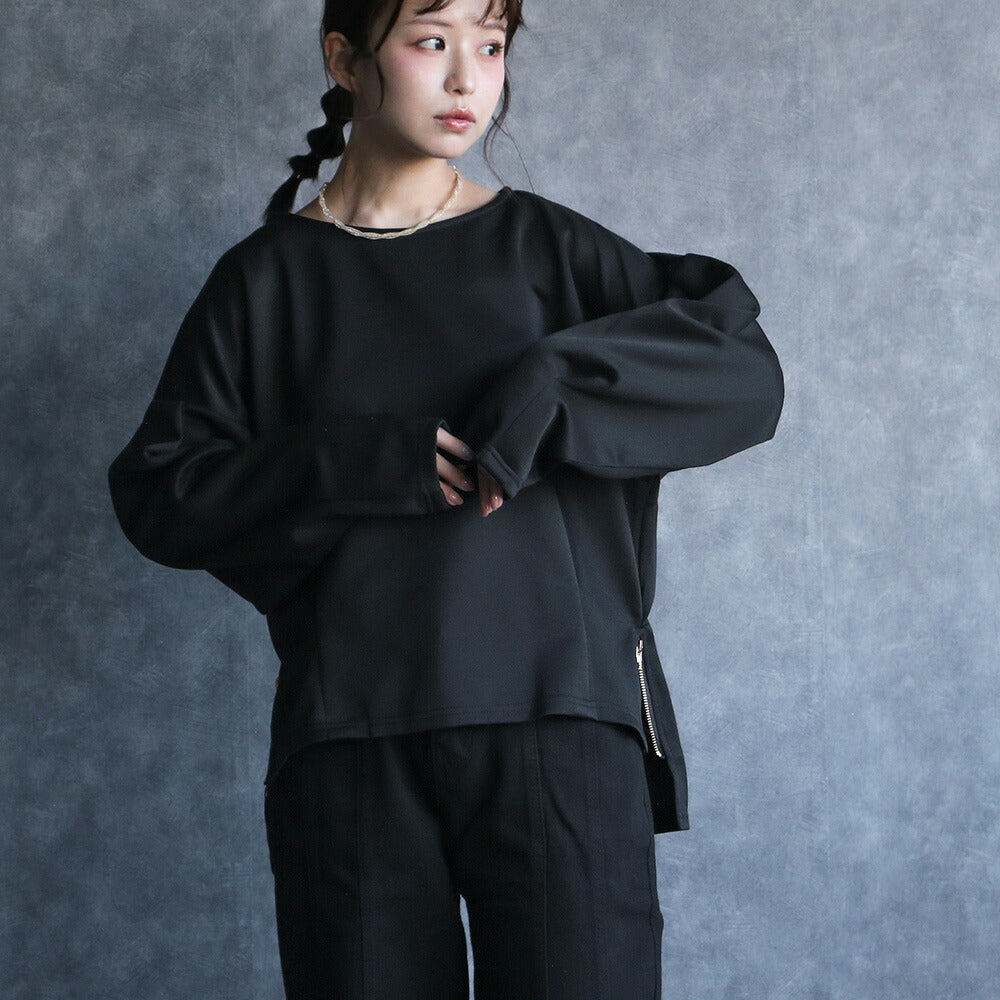 330099 サイドジップオーバーサイズロンT