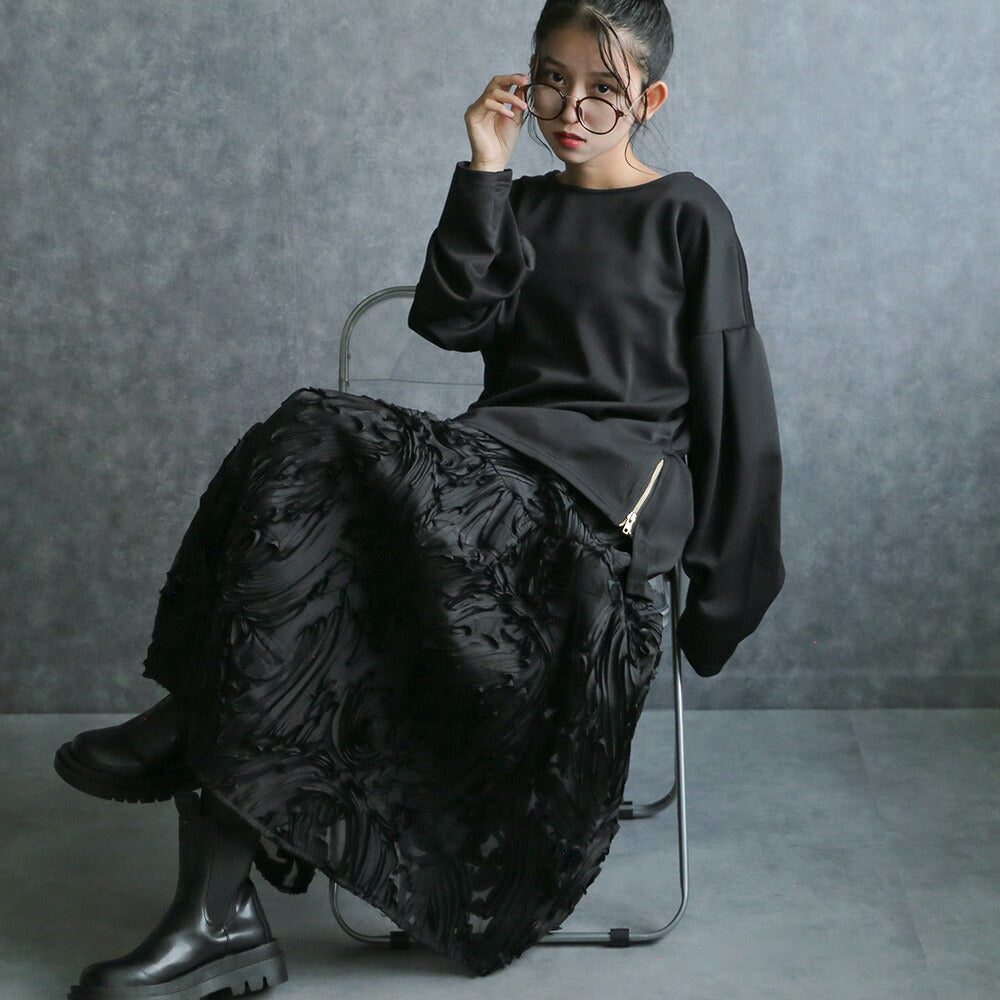 330099 サイドジップオーバーサイズロンT