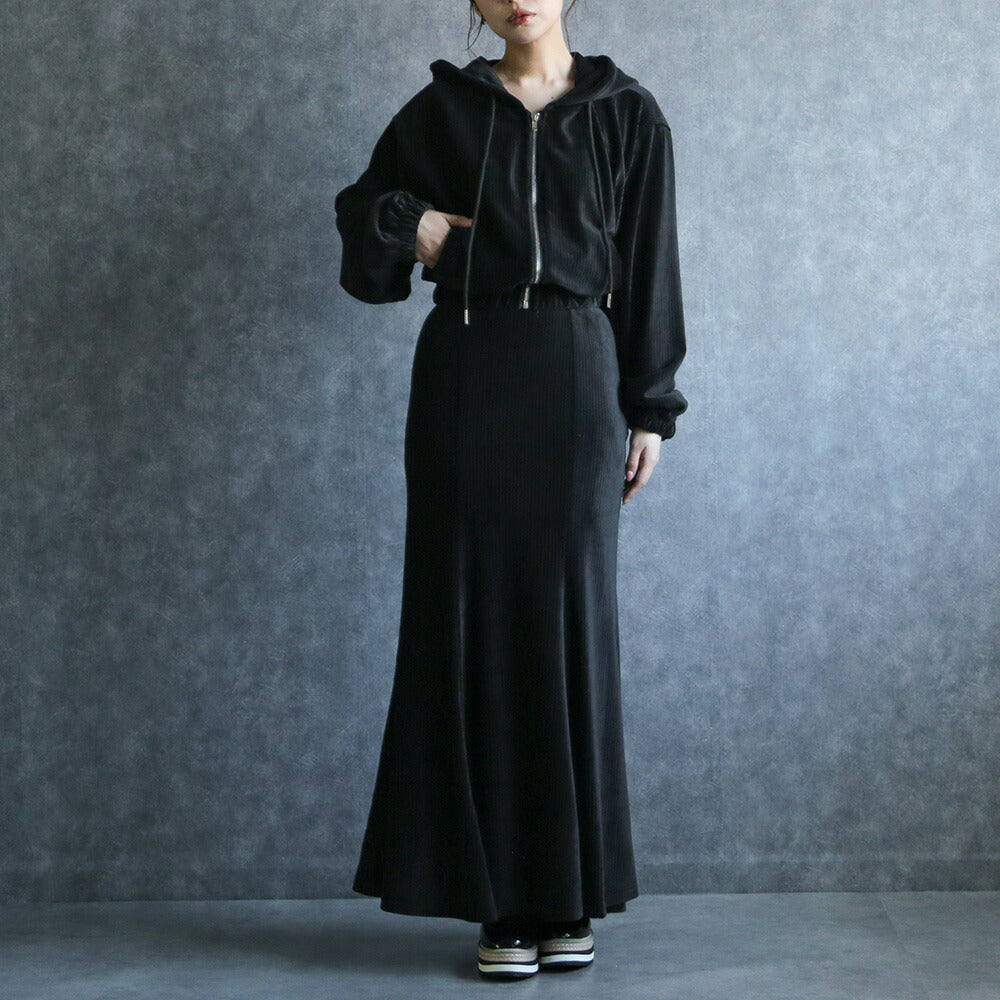 330100 ベルベットミニパーカー＆マーメイドスカート