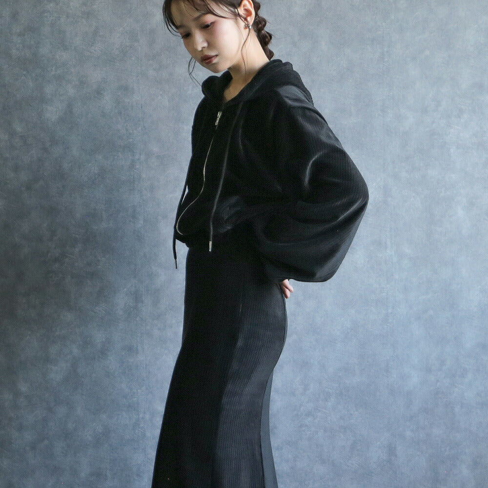 330100 ベルベットミニパーカー＆マーメイドスカート