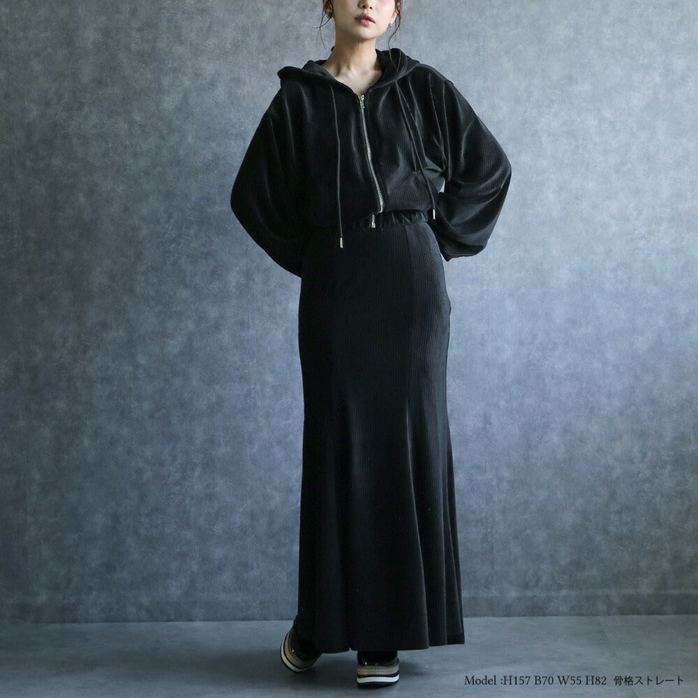 330100 ベルベットミニパーカー＆マーメイドスカート