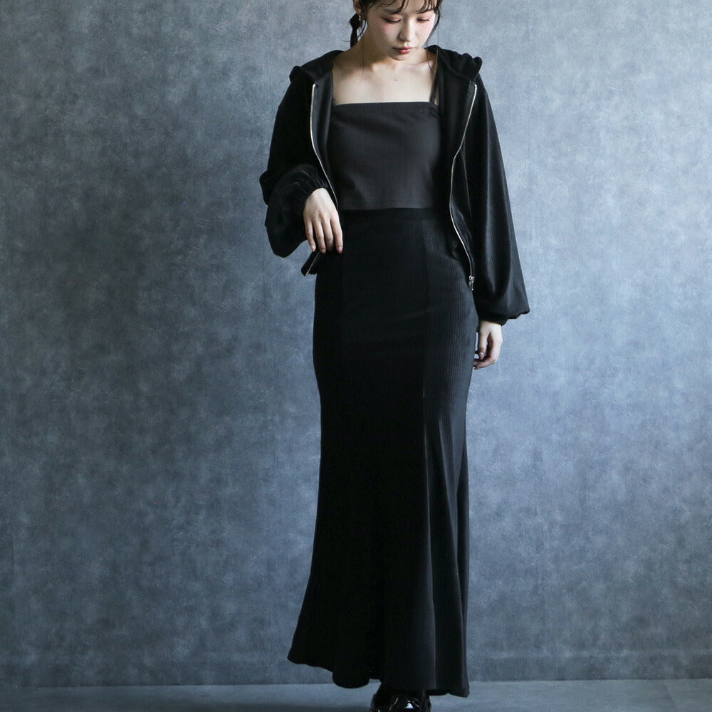 330100 ベルベットミニパーカー＆マーメイドスカート