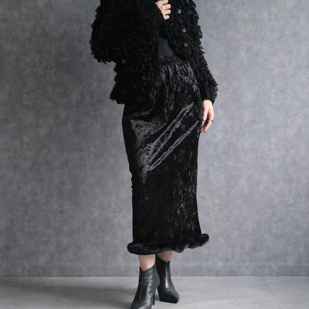 330107 クラッシュベロアナロースカート