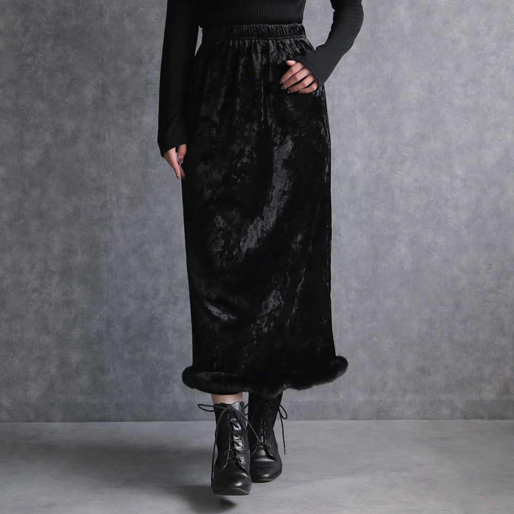 330107 クラッシュベロアナロースカート