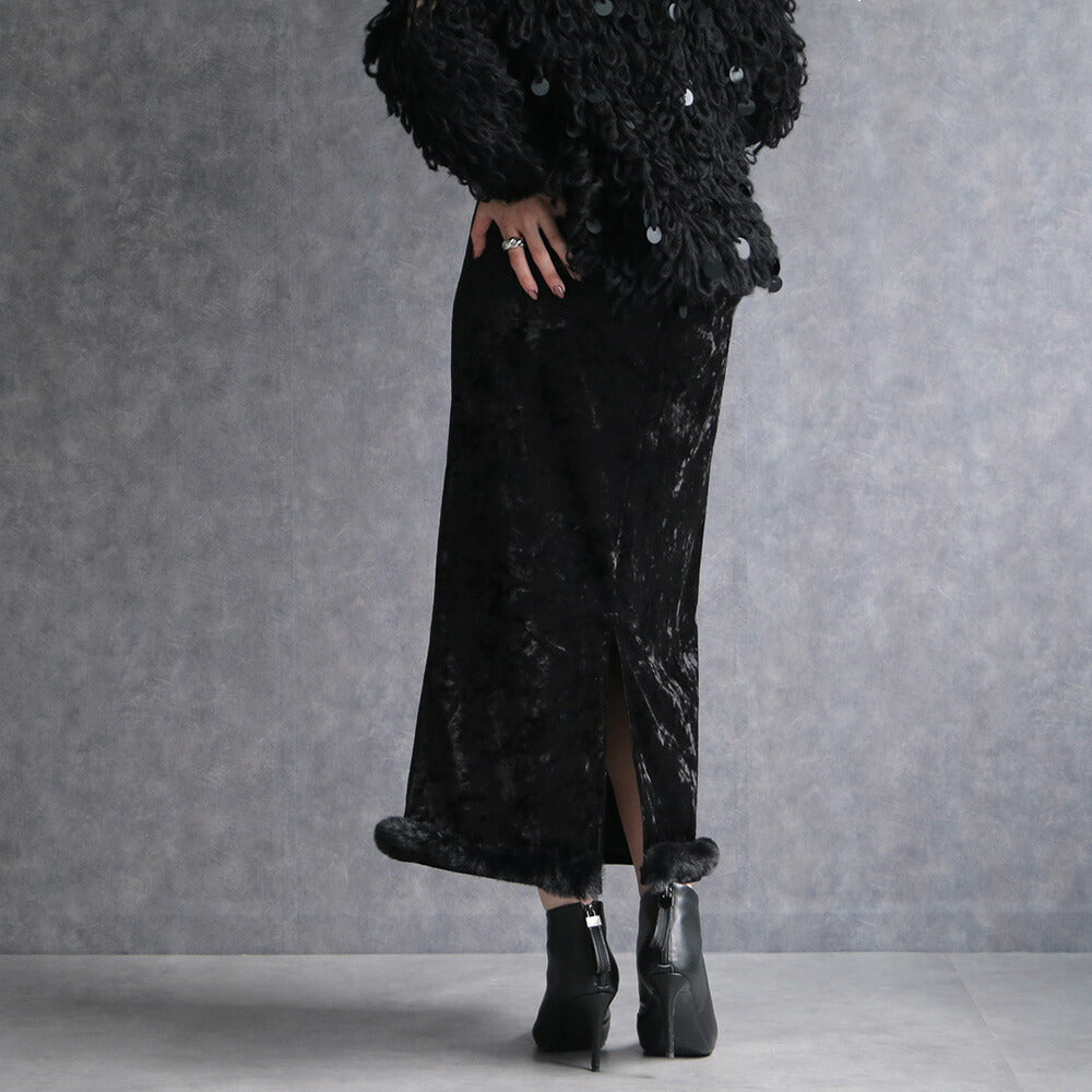 330107 クラッシュベロアナロースカート