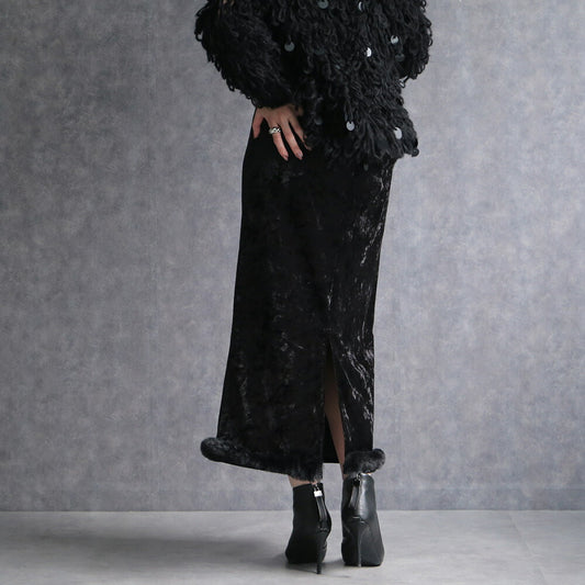 330107 クラッシュベロアナロースカート