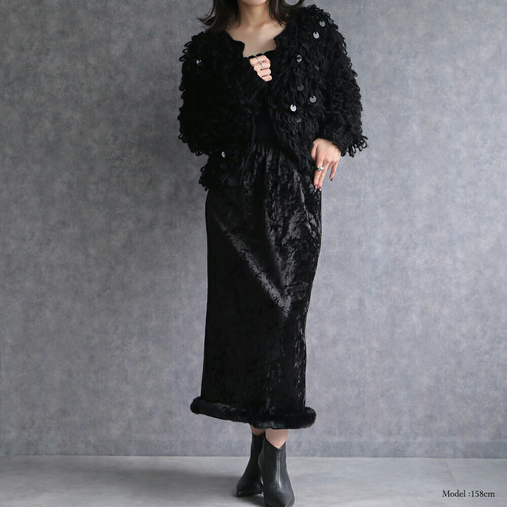 330107 クラッシュベロアナロースカート