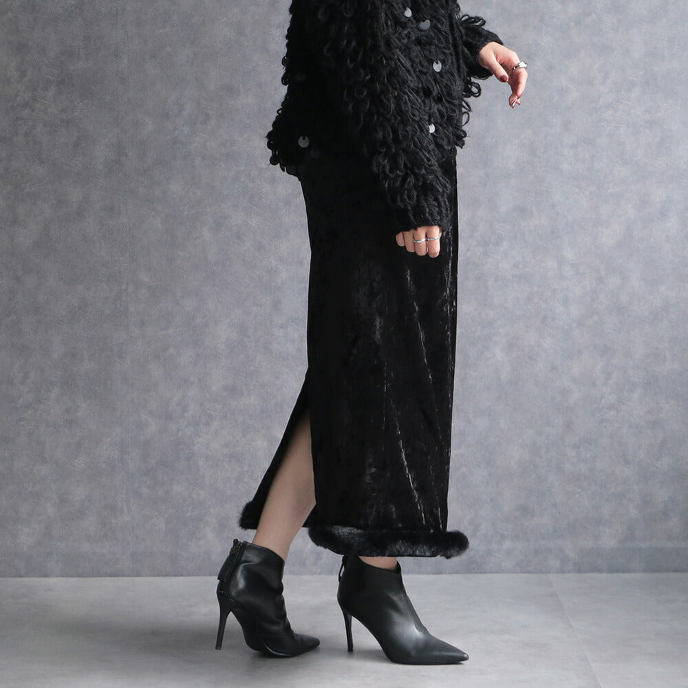 330107 クラッシュベロアナロースカート